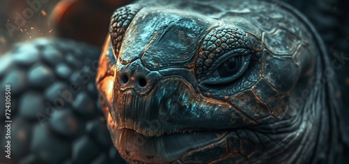 Majestic Galapagos Tortoise Portrait. Generative ai © Scrudje