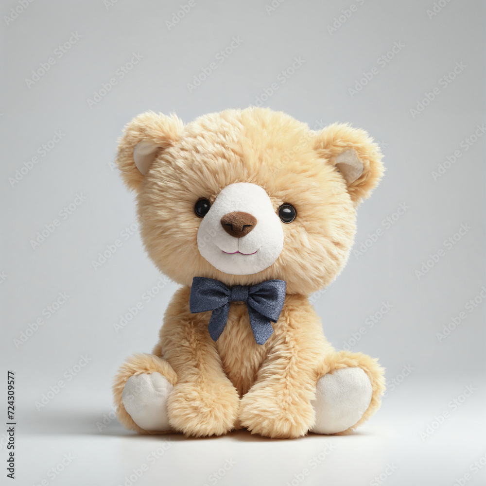 Fototapeta premium Teddy Bear Stuffed Animal plush Toy doll, 3D render, Al Enhanced
