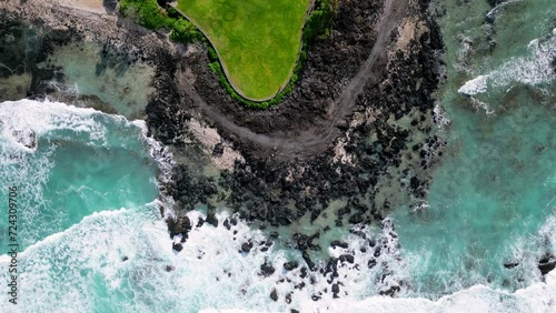 Aerial View of the Coast in Waikoloa Hawaii. photo