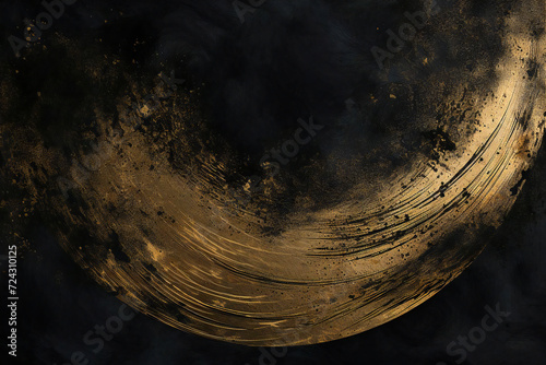 Luxury background material in gold and black Japanese style, Generative AI