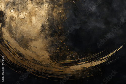 Luxury background material in gold and black Japanese style, Generative AI
