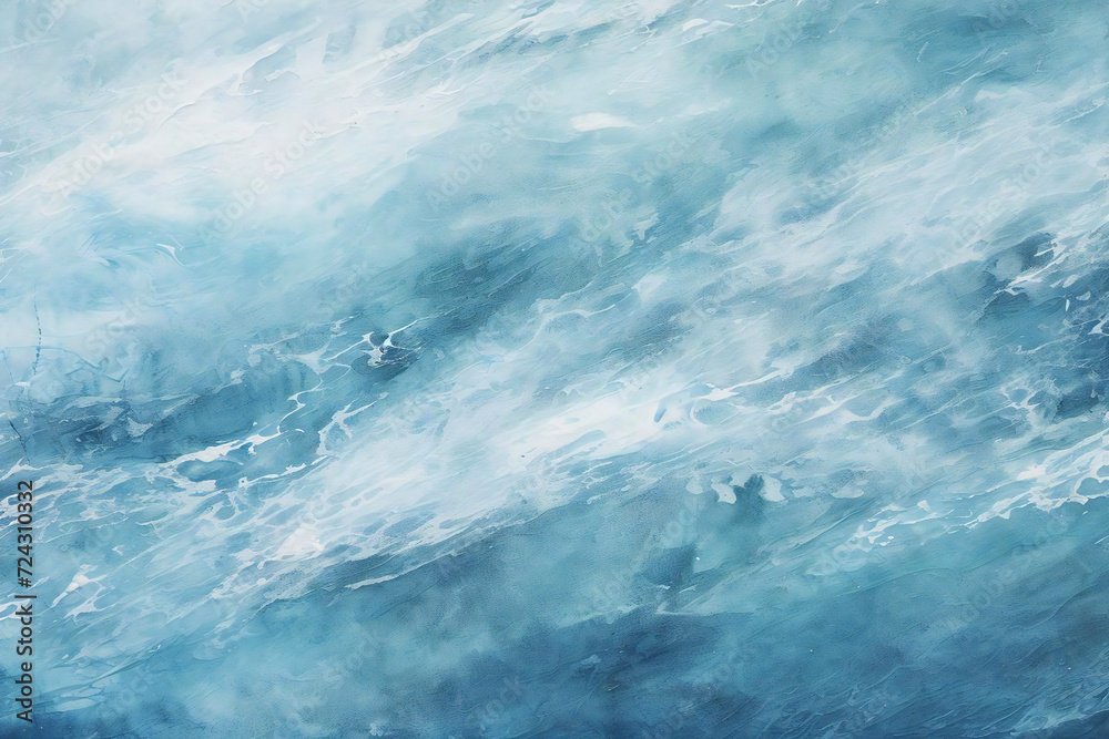 Beautiful blue watercolor background material, Generative AI