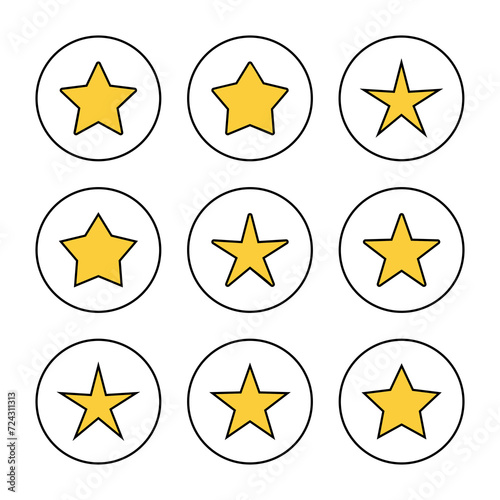 Star Icon set vector. rating sign and symbol. favourite star icon