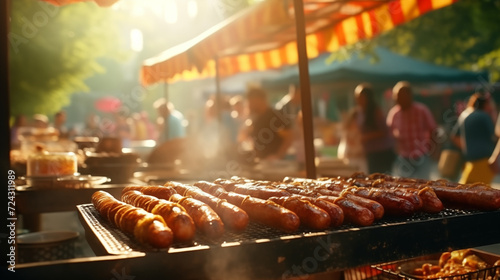 Fair, agricultural products market, street market, Agricultural Fair, street food, hotdog, sausage, photo