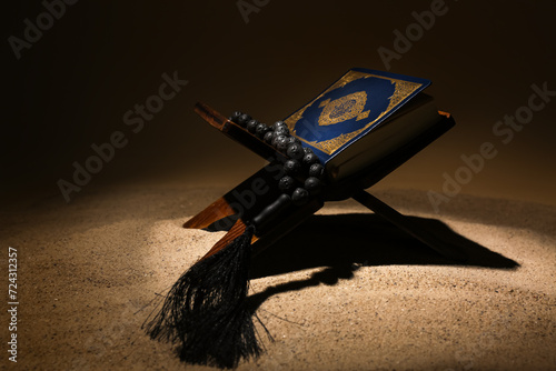 Holy quran on a rehal with ...