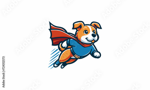 dog wearing uniform super hero vector mascot design