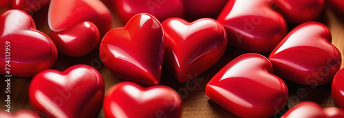 Two voluminous pink hearts on a pink background.