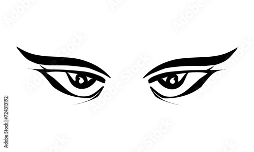 Silhouette illustration design of a pair of eyes. Perfect for stickers, card elements, social media, banners, posters