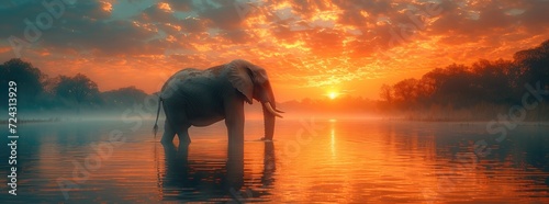 image_of_a_elephant_in_a_beach_scene_during_sunset