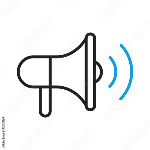 megaphone icon. line vector icon on white background. high quality design element. editable linear style stroke. vector icon.