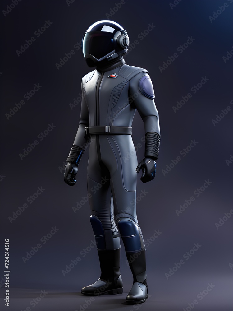 astronaut in black suit and helmet