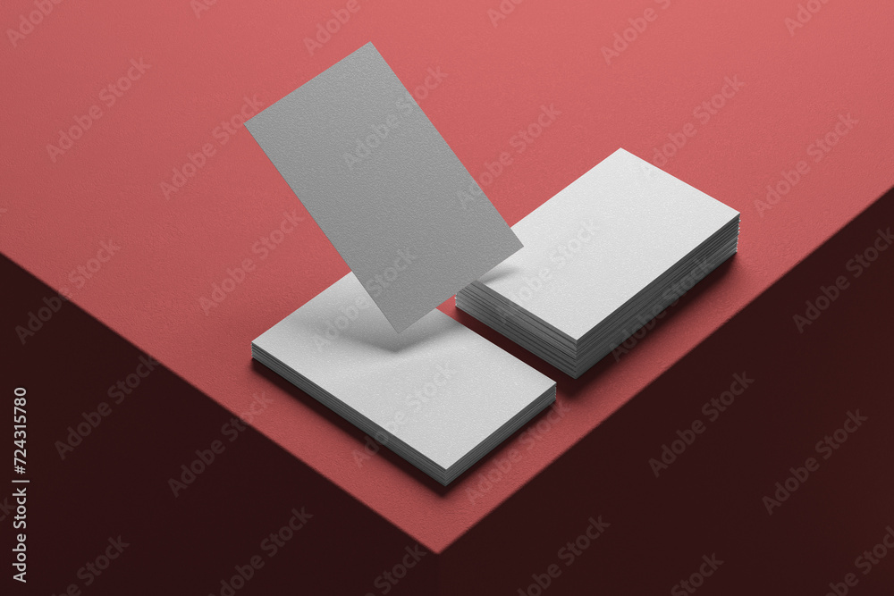 card mockup with red background and realistic scene card mockup with red background and realistic scene