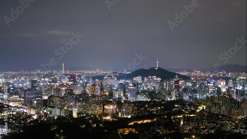 Wallpaper Mural Seoul City, Seoul View of Seoul city from Inwangsan, Seoul Times Tower of Namsan Tower Torontodigital.ca