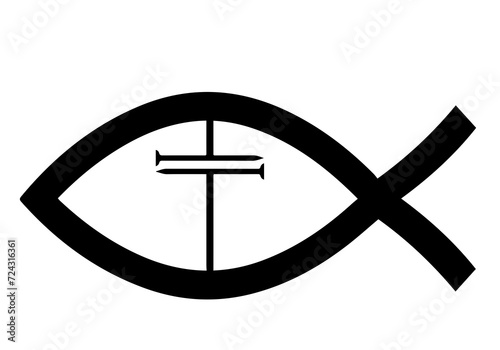 Ichthus with cross, jesus, jesus christ, christian, cross, fish photo