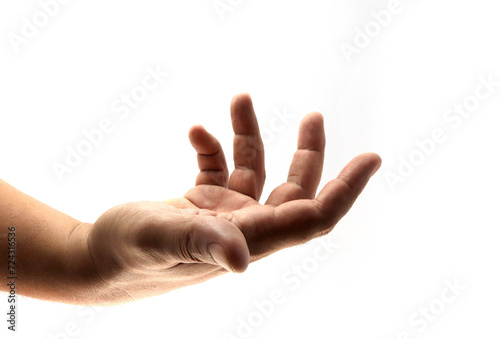 Gesture of the hand for holding isolated on white background