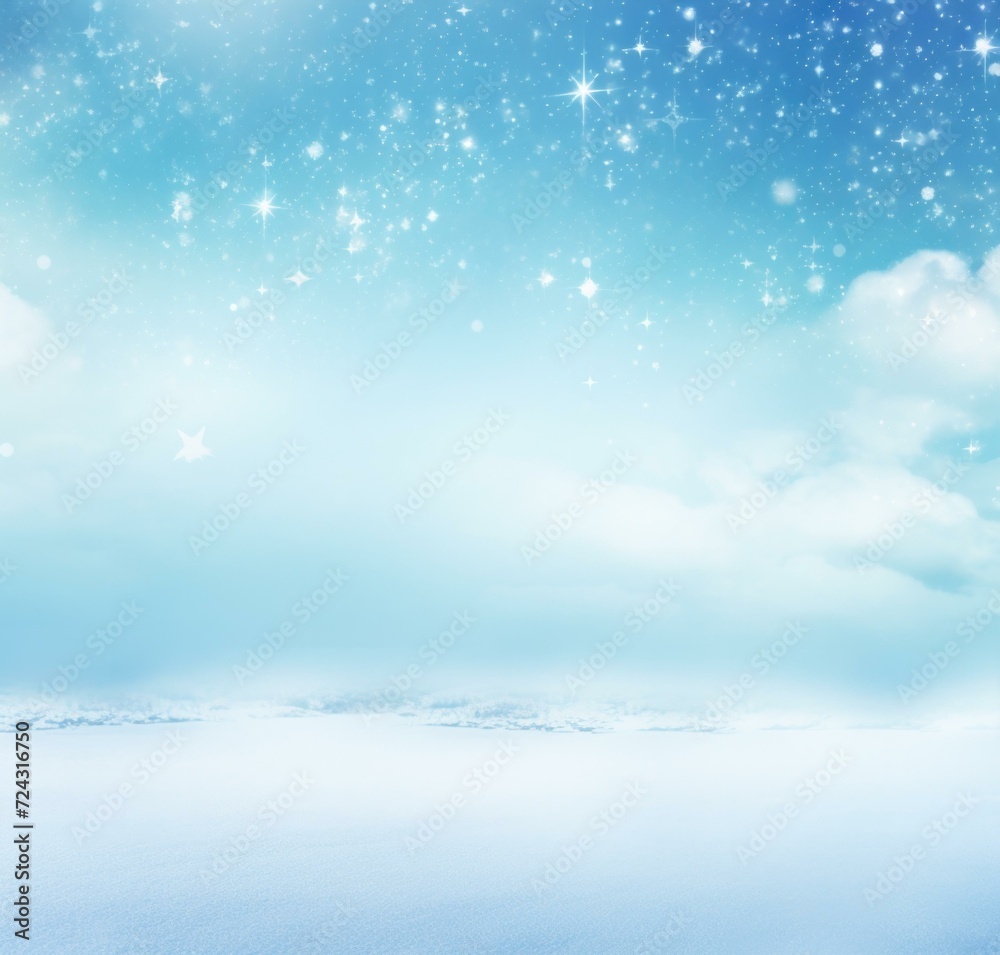 Winter landscape with snow and stars background. Generative AI. Winter landscape with snow and stars background. Generative AI.