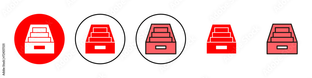 Archive folders icon set illustration. Document vector icon. Archive storage icon. Archive folders icon set illustration. Document vector icon. Archive storage icon.