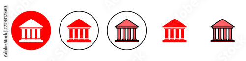 Bank icon set illustration. Bank sign and symbol, museum, university