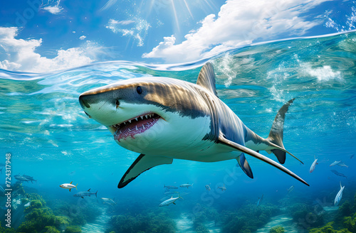Great white shark underwater