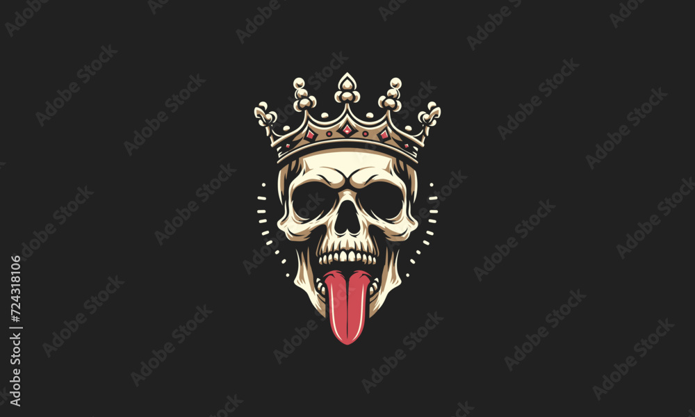 head skull wearing crown vector mascot design head skull wearing crown vector mascot design