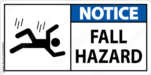 Notice Sign, Fall Hazard
