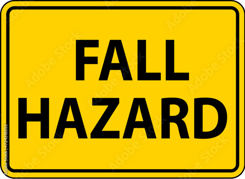 Caution Sign, Fall Hazard