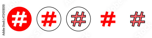 Hashtag icon set illustration. hashtag sign and symbol