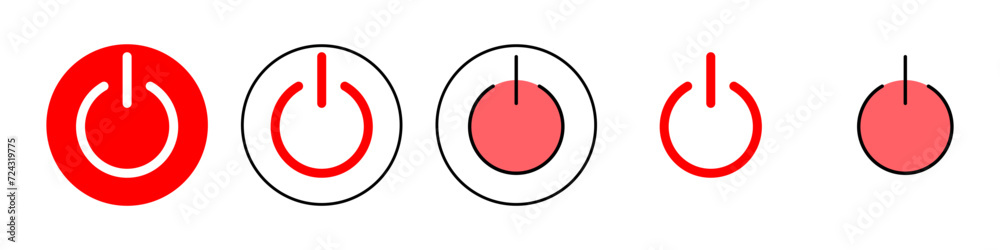Power icon set illustration. Power Switch sign and symbol. Electric power