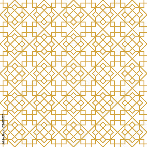 Gold Line Islamic Seamless Pattern