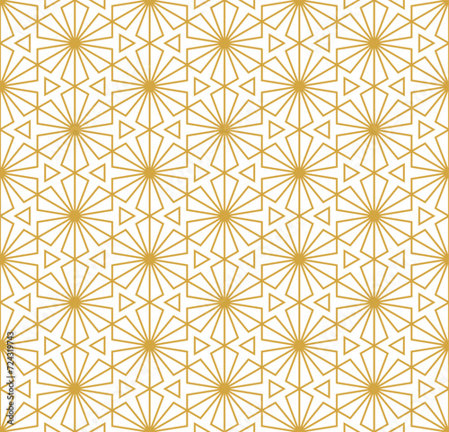 Gold Line Islamic Seamless Pattern