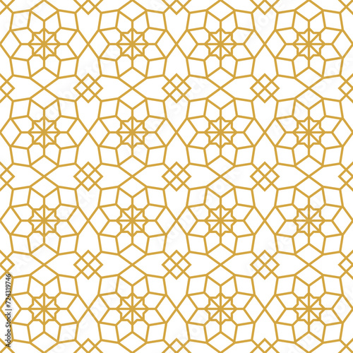 Gold Line Islamic Seamless Pattern