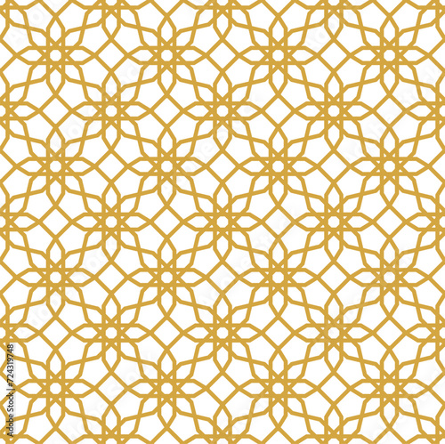Gold Line Islamic Seamless Pattern