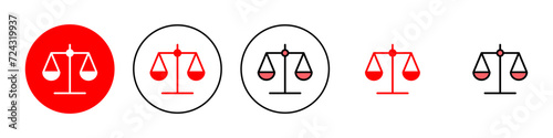 Scales icon set illustration. Law scale icon. Justice sign and symbol