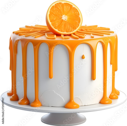 Orange cake. Close-up image of an orange cake. photo