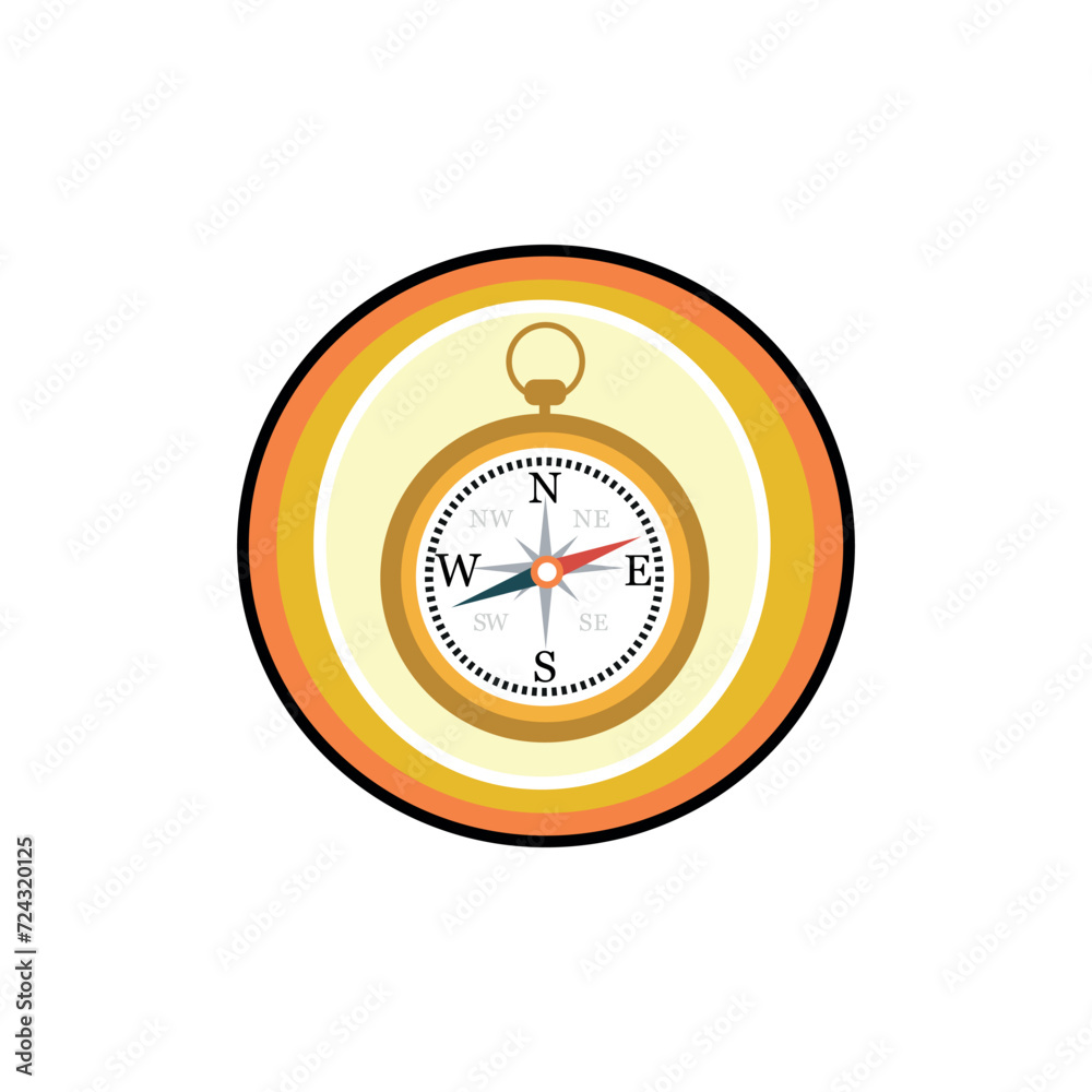 Scout badge with compass on white background Scout badge with compass on white background