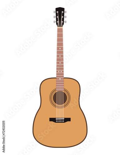 Acoustic guitar on white ba...