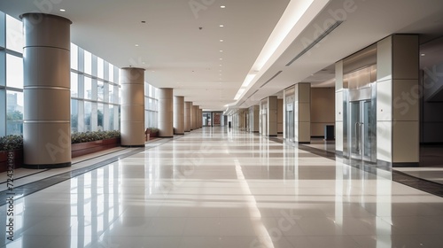 Image of a clean and spacious building hallway. © kept