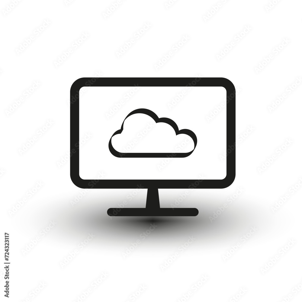 Cloud and desktop icon. Vector illustration. EPS 10. Cloud and desktop icon. Vector illustration. EPS 10.