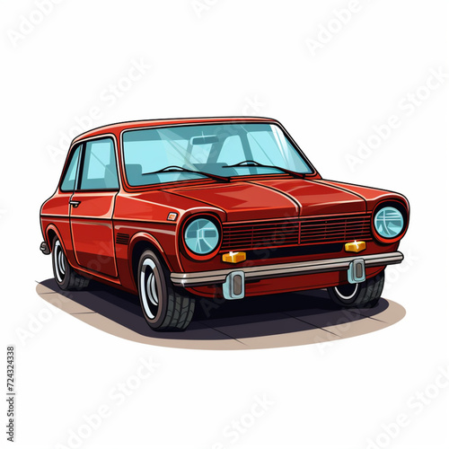 the latest car, clip artwork, hand drawing style, white background, vector image, isometric, illu stration, front view Ai generative 