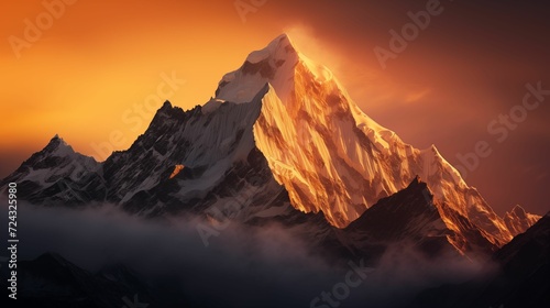 Image of a sunrise in the mountains.