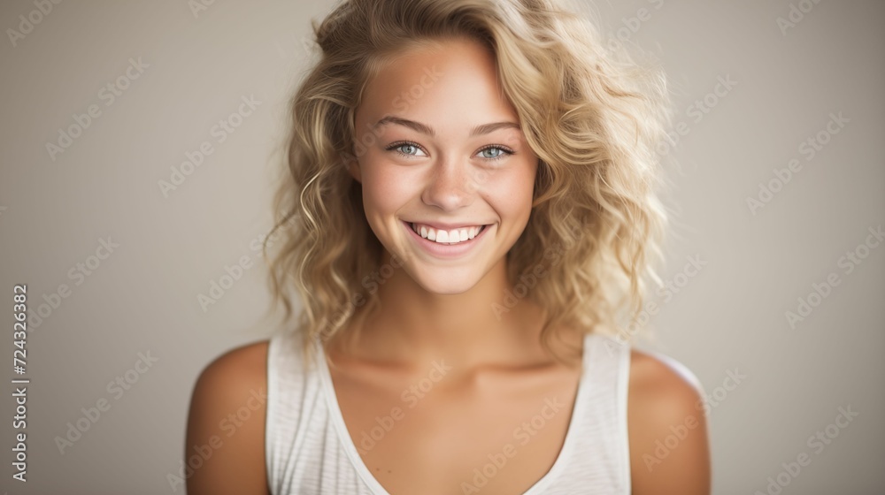 Image of a young woman radiating joy. Image of a young woman radiating joy.