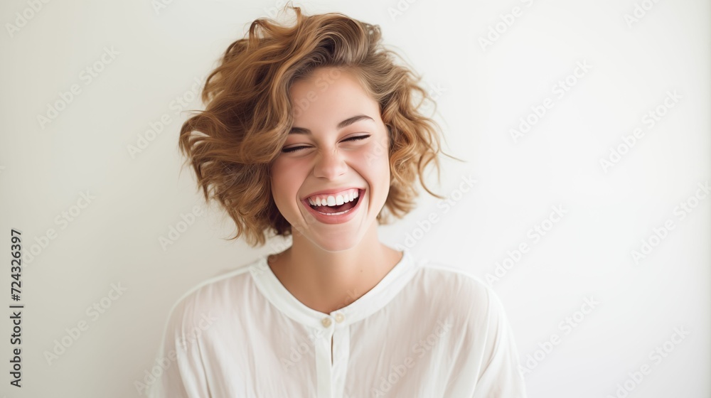 Image of a young woman radiating joy. Image of a young woman radiating joy.