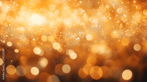 Image of a yellow glow particle abstract bokeh background.