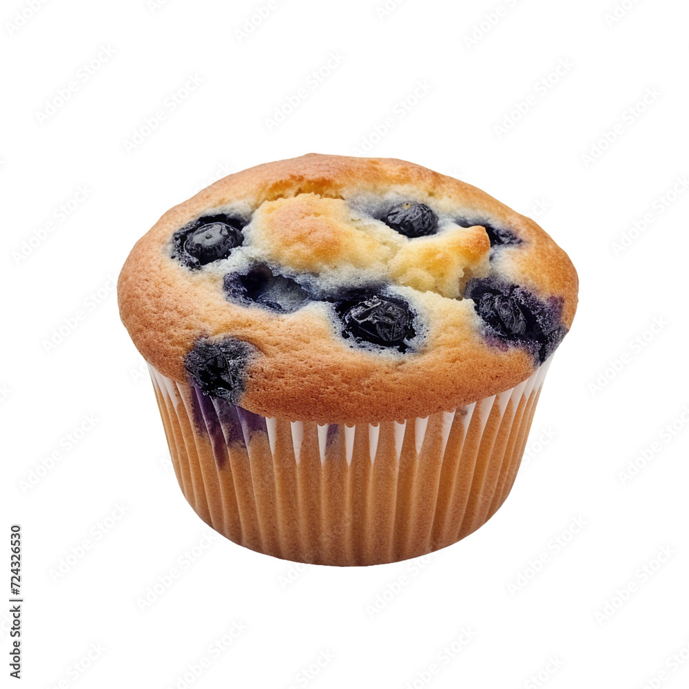 Blueberry muffin, isolated PNG object Blueberry muffin, isolated PNG object