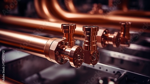 Image of copper pipe heating system.