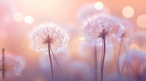 Image of dandelions on a pastel background.