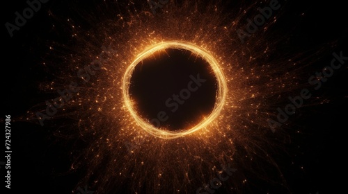 Image of flares forming a light circle.