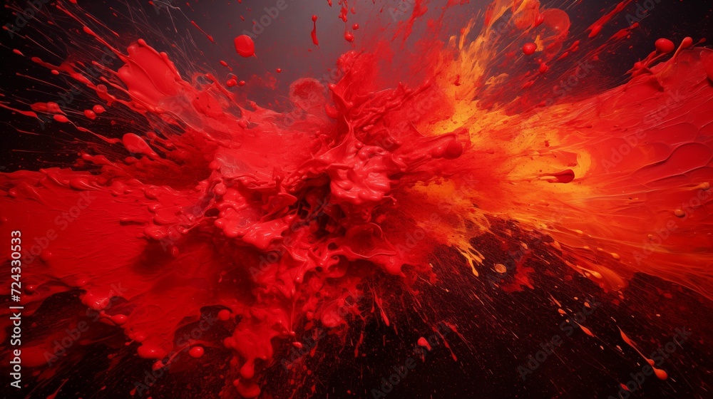 Image of red paint splatters on a dark background. Image of red paint splatters on a dark background.