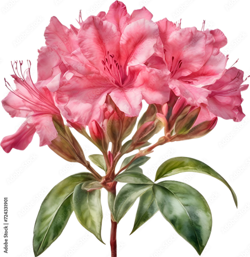 Obraz premium Watercolor painting of an Azalea flower.