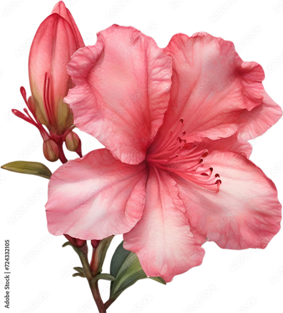 Watercolor painting of an Azalea flower. Watercolor painting of an Azalea flower.